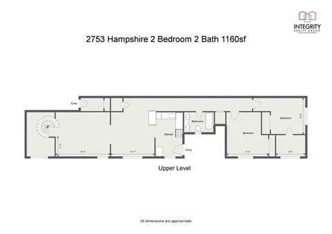 Floor plan for 2 beds, 2 baths, 1511 sqft